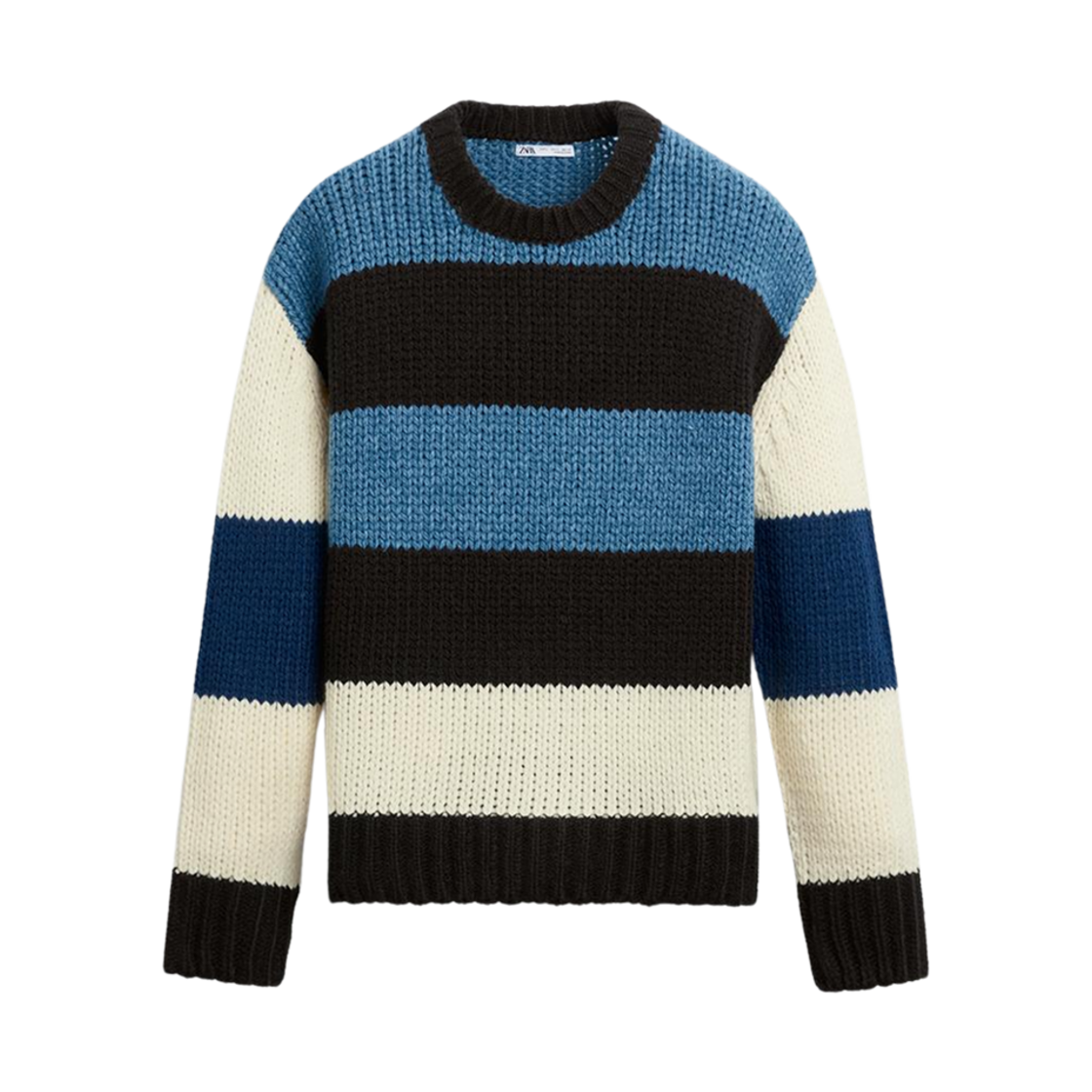 자라 스트라이프 자카드 스웨터 브라운(Zara Striped Jacquard Sweater Brown)