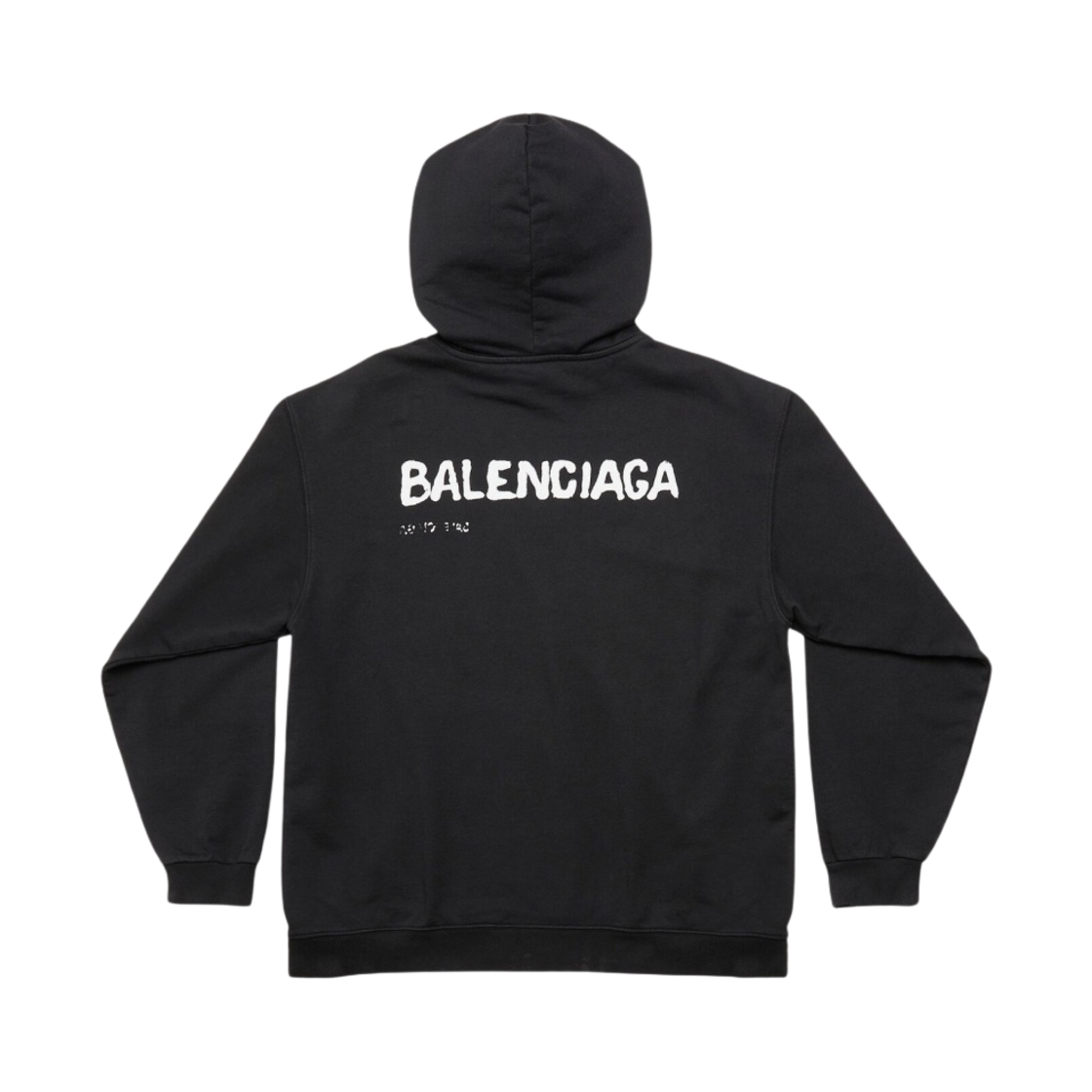 (W) 발렌시아가 핸드 드로운 미디움 핏 후드 블랙((W) Balenciaga Hand Drawn Medium Fit Hoodie Black) - 2