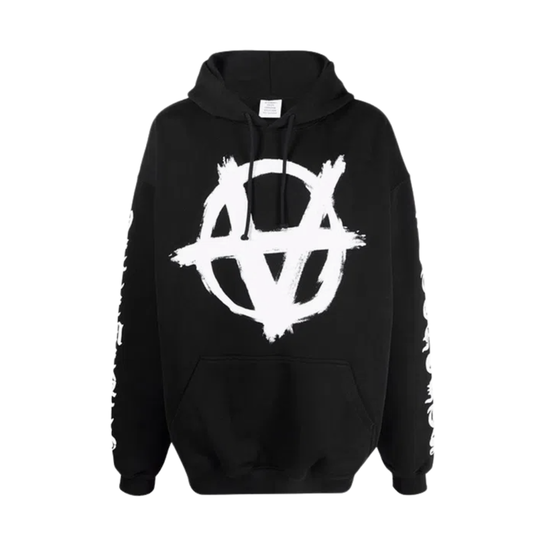 베트멍 더블 아나키 로고 후디 블랙 화이트(Vetements Double Anarchy Logo Hoodie Black White)