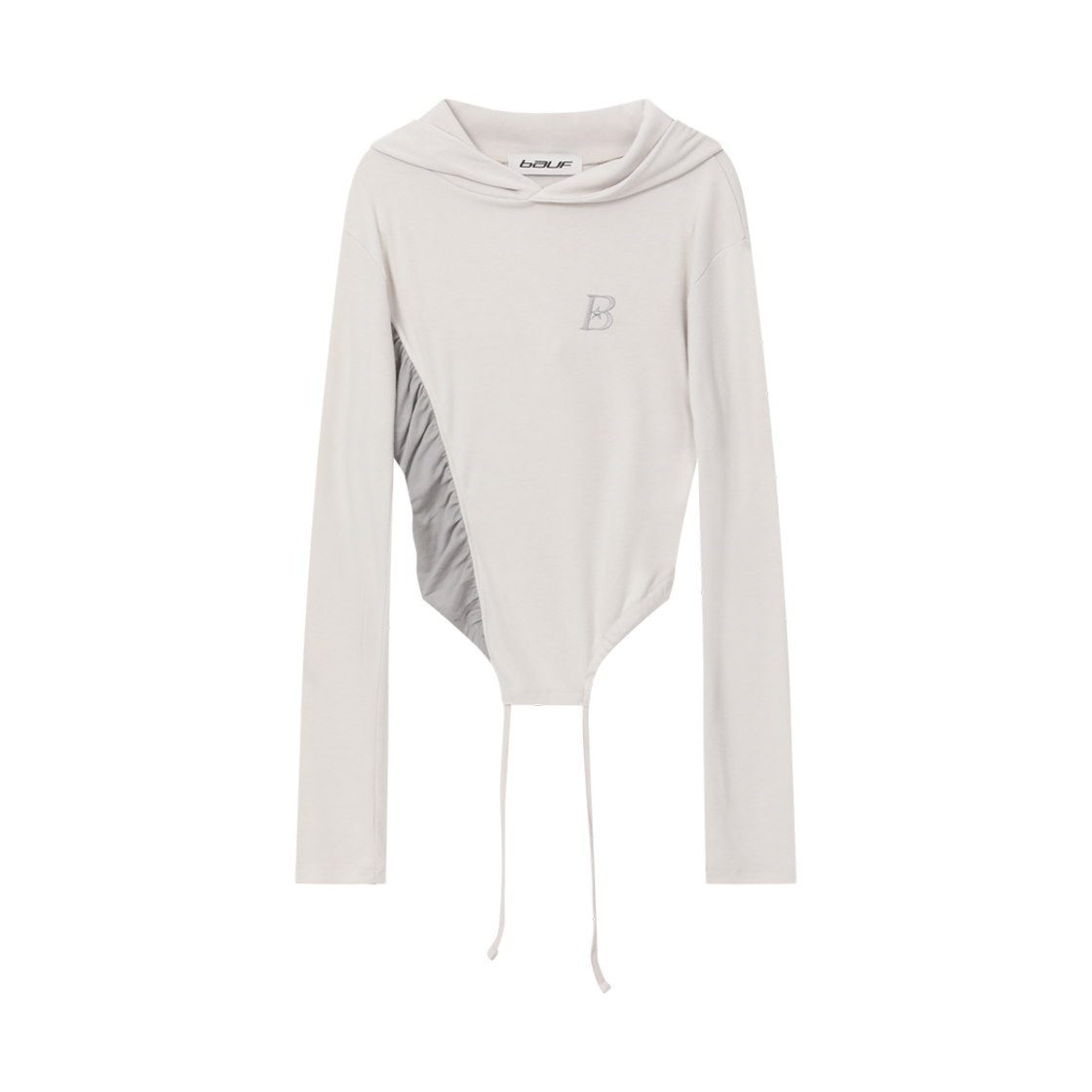 BT24FW-WIVY3 BAUF Starline Shirring Hoodie Bodysuit Ivory