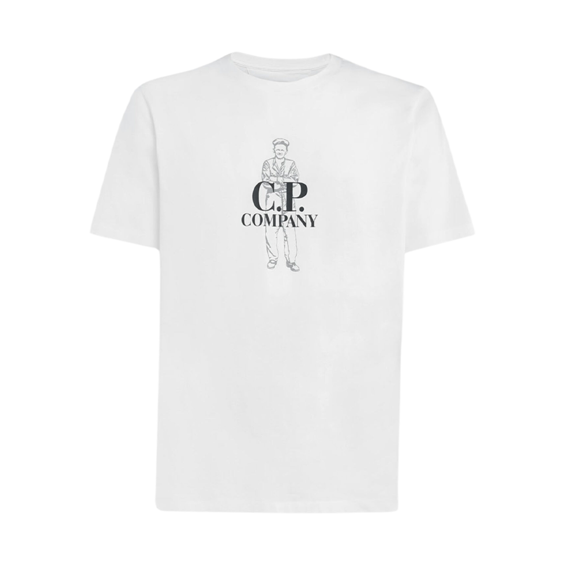 15CMTS140A005100W103 C.P. Company 30/1 Jersey British Sailor T-Shirt Gauze White - 23FW