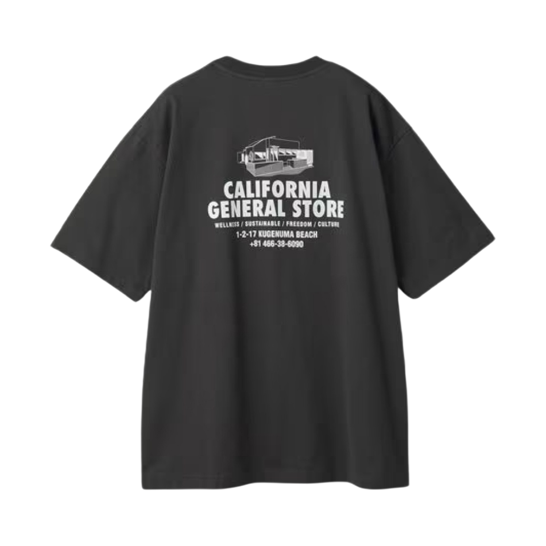 캘리포니아 제너럴 스토어 오가닉 코튼 수베니어 티셔츠 1 다크 그레이(California General Store Organic Cotton Souvenir T-Shirt 1 Dark Gray) - 1