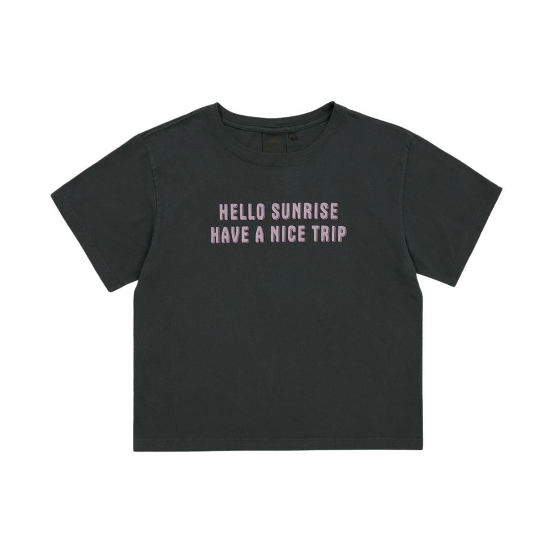 HS42SS009CC Hello Sunrise P-dyed VTG Typo Logo Tee W Charcoal