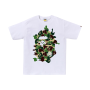 BAPE ABC Camo Rebuild Big Ape Head T-Shirt White Green