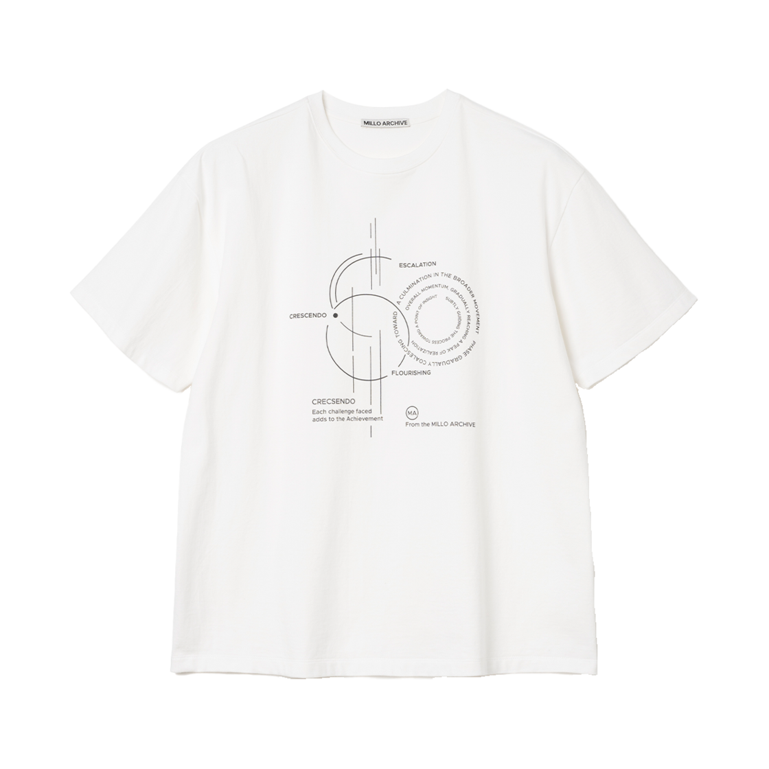 밀로 아카이브 크레이프 크레센도 티셔츠 화이트