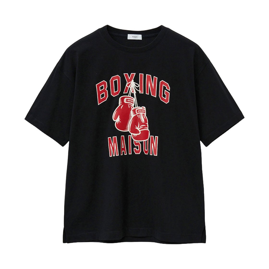 티엔지티 블랙 오버핏 복싱그래픽 티셔츠(TNGT Over-fit Boxing Graphic T-Shirts Black)