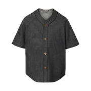 Louis Vuitton Monogram Embossed Baseball Shirt Black