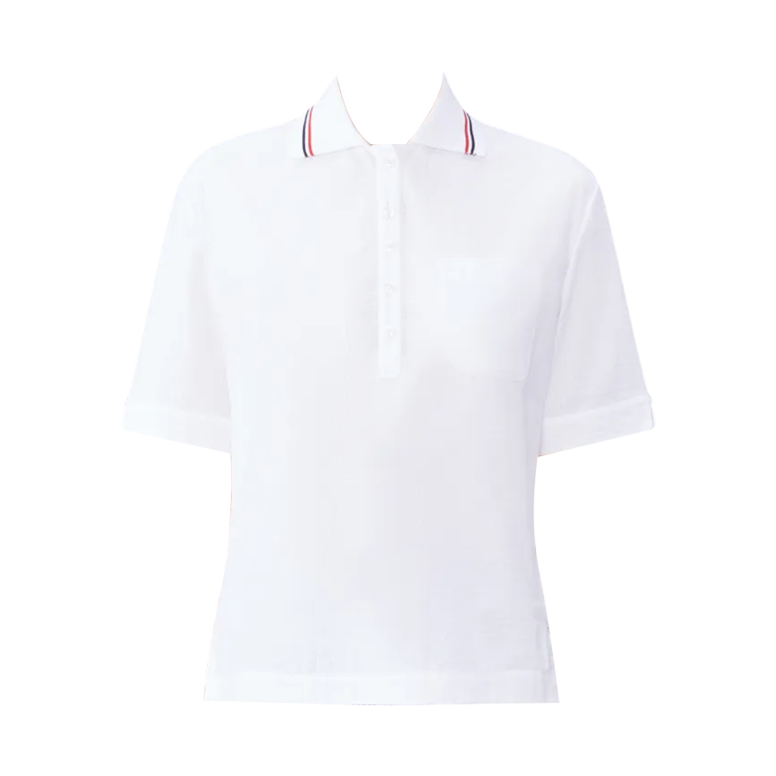 FTU419A-00572-100 (W) Thom Browne Seersucker Polo Shirt White