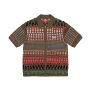 Supreme Gradient Grid Zip Up Polo Brown - 23SS