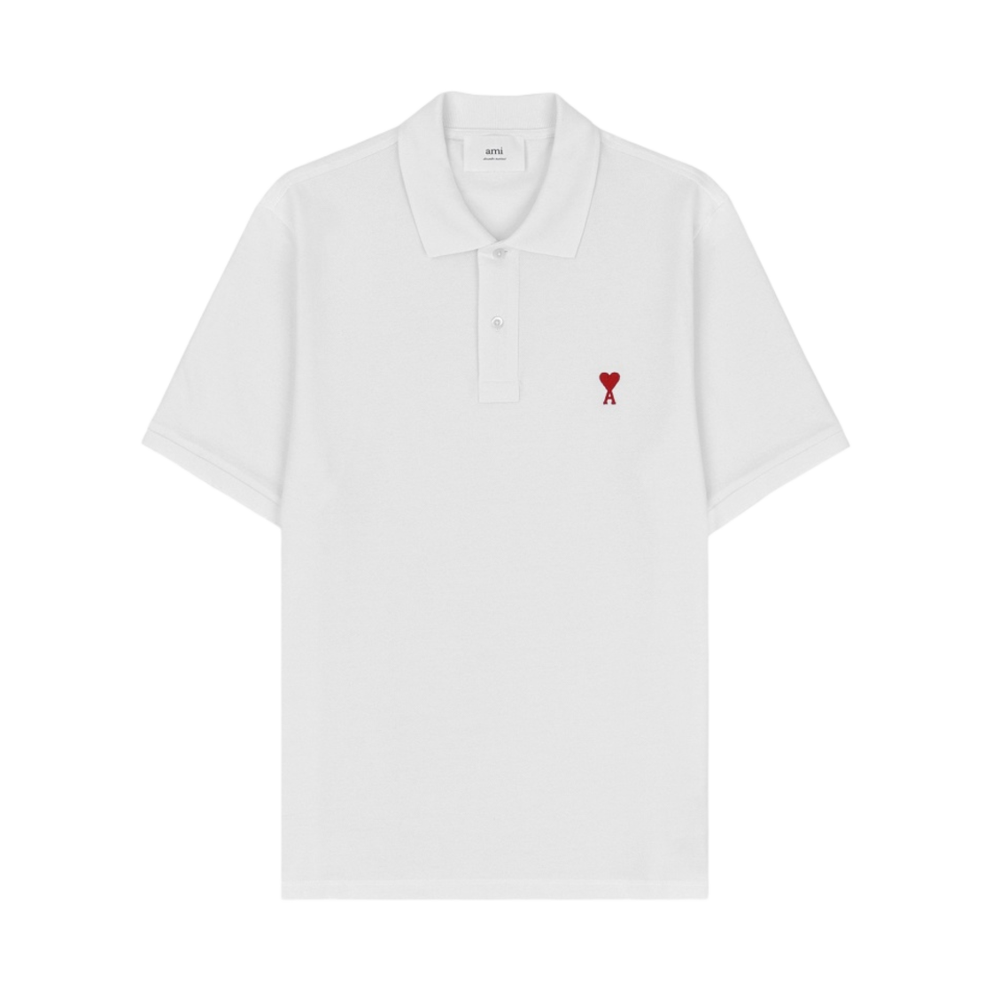 아미 스몰 하트 로고 폴로 셔츠 화이트(AMI de Coeur Polo Shirt White)