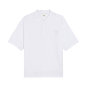 AMI de Coeur Tone-On-Tone Polo Shirt White
