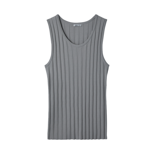 RM25SKTP001LG Recto Compact Rib Knit Tank Top Light Grey
