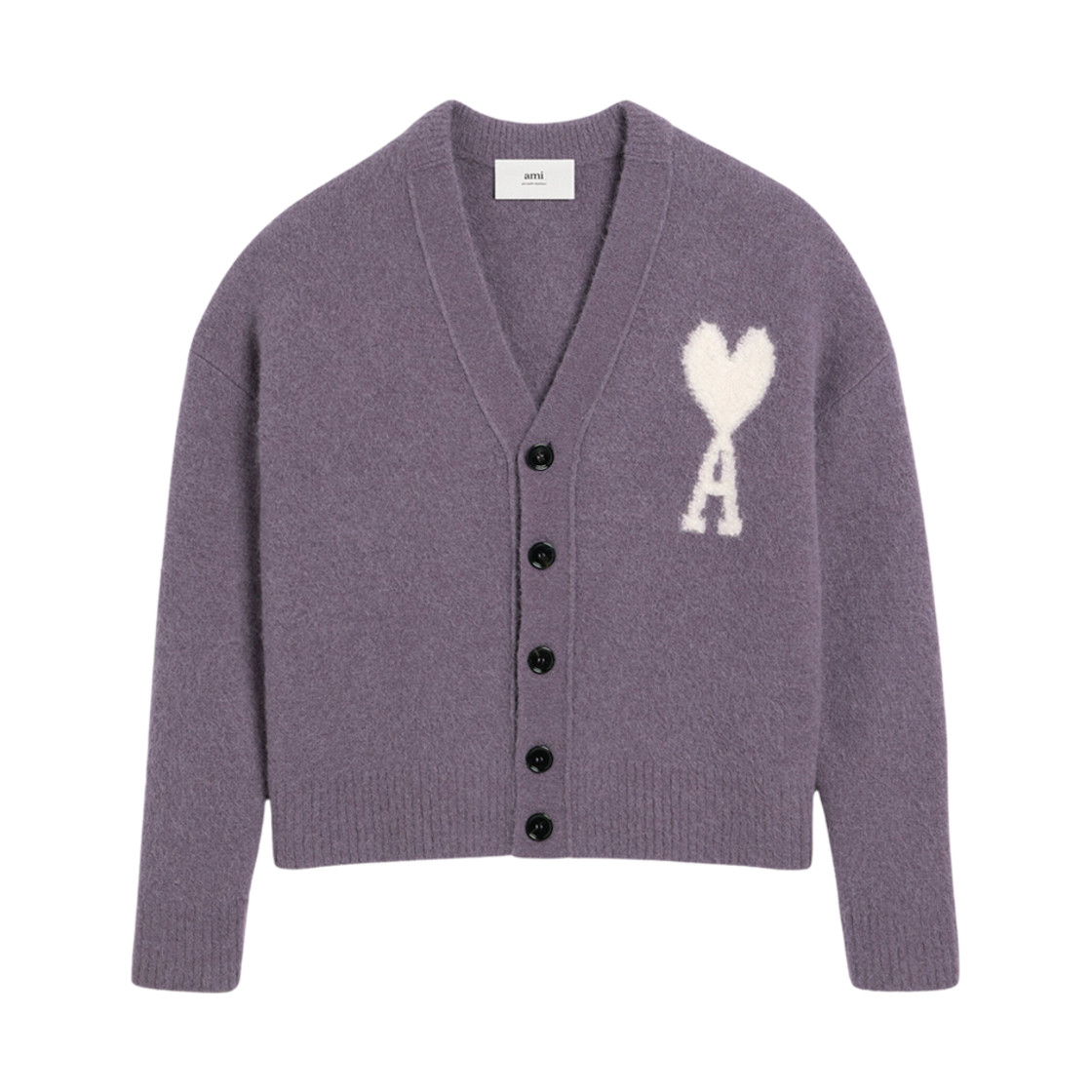 UKC025-KN0032-504 AMI de Coeur Cloudy Wool Cardigan Lilac