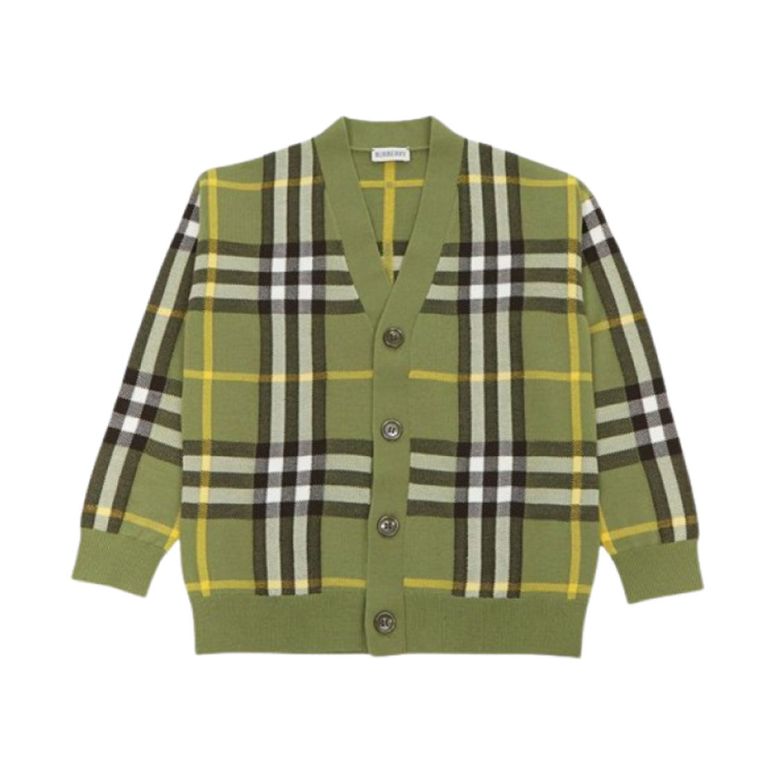 (키즈) 버버리 체크 패턴 가디건 그린((Kids) Burberry Check Pattern Cardigan Green)