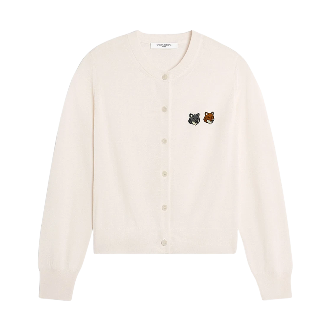 Maison Kitsune (W) Maison Kitsune Double Bold Fox Head Patch Regular Cardigan Latte · XS