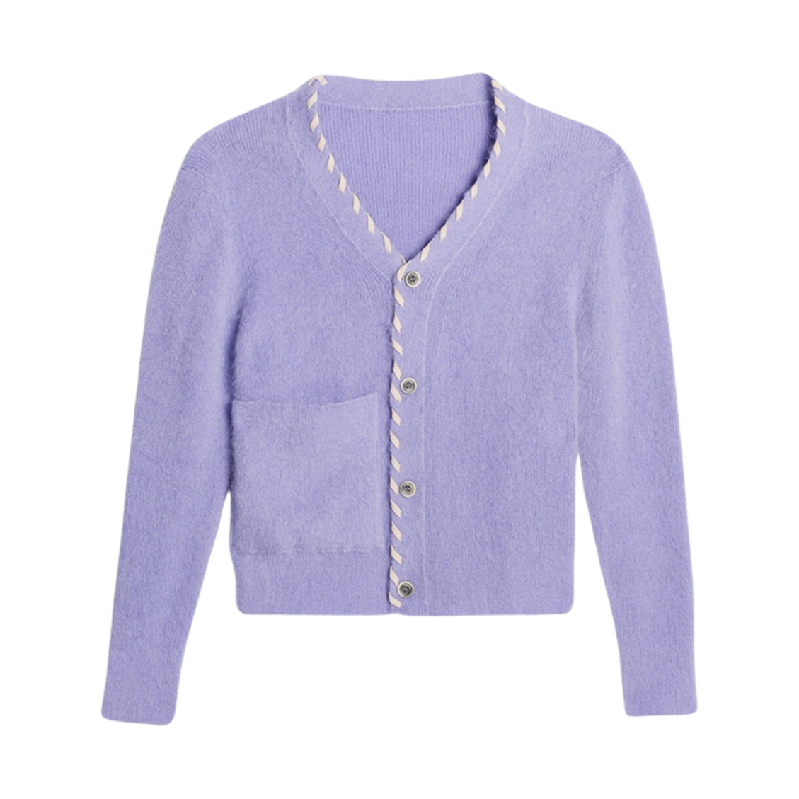 자크뮈스 르 가디건 라조 파이프드 모헤어 가디건 퍼플(Jacquemus Le Cardigan Lazo Piped Mohair Cardigan Purple) - 1