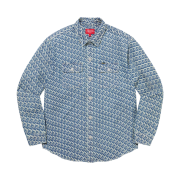 Supreme Monogram Denim Shirt Blue - 21FW