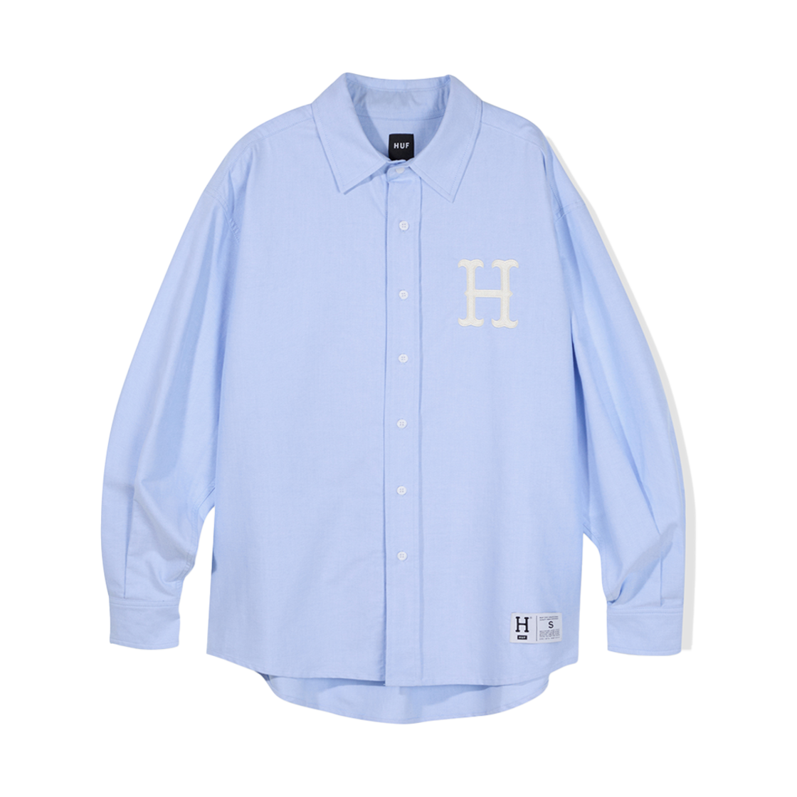 HC3ULSH01BLU HUF H Logo Oxford Shirts Sky Blue