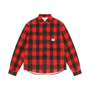 Stussy Sherpa Lined Buffalo Plaid Shirt Red