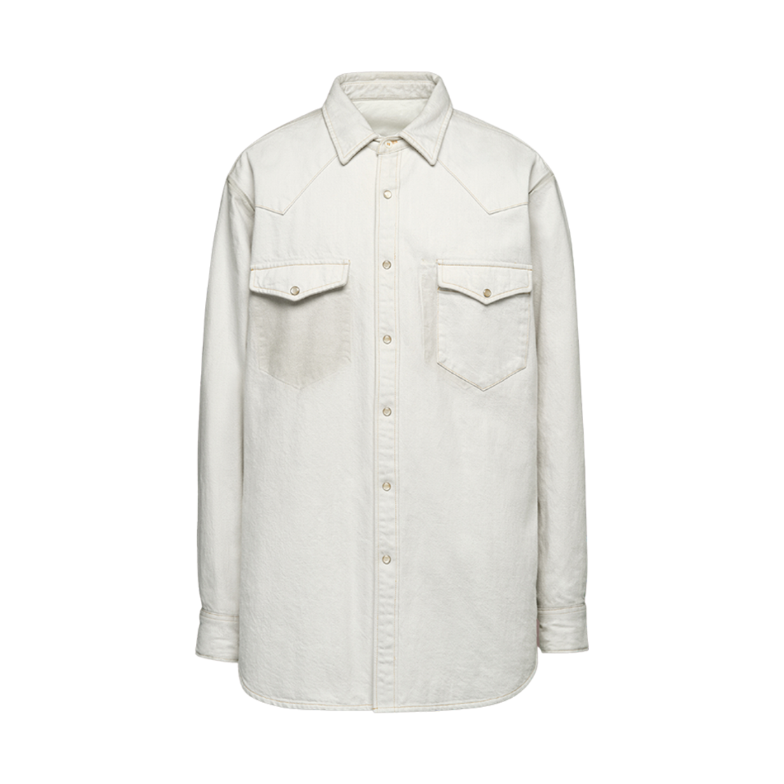 S51DT0007S30857961 (W) Maison Margiela Chalk Selvedge Denim Shirt Ice