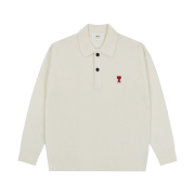AMI de Coeur Wool Polo Off White