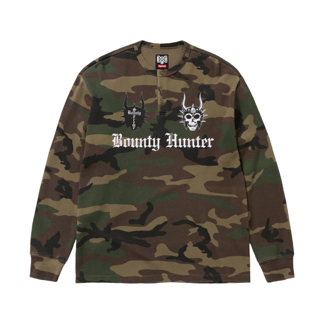Bounty Hunter Thermal Henley L/S Top　黒S Supreme x Bounty Hunter Thermal Henley long-sleeve T-shirt