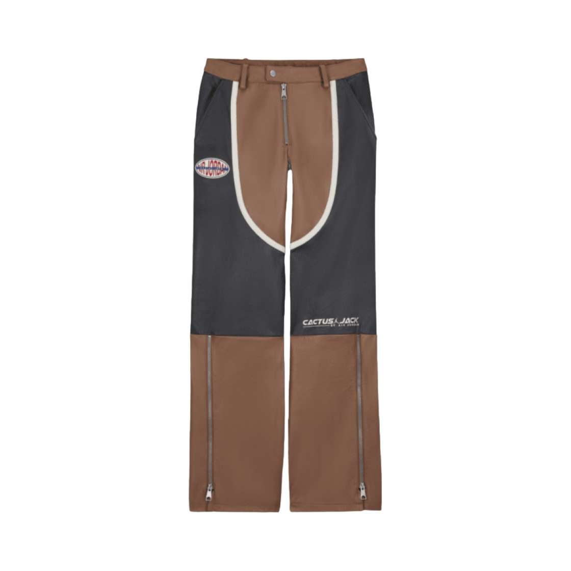 (W) 조던 x 트래비스 스캇 레더 팬츠 아키오 브라운 - US/EU((W) Jordan x Travis Scott Leather Pants Archaeo Brown - US/EU) - 1