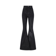 (W) Rick Owens Drkshdw Bolan Bootcut Overdyed Foil Stretch Denim Black