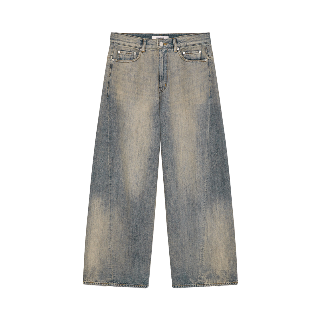 알렌느 트위스티드 와이드 진 라이트 블루(Haleine Twisted Wide Jeans Light Blue (WB119))