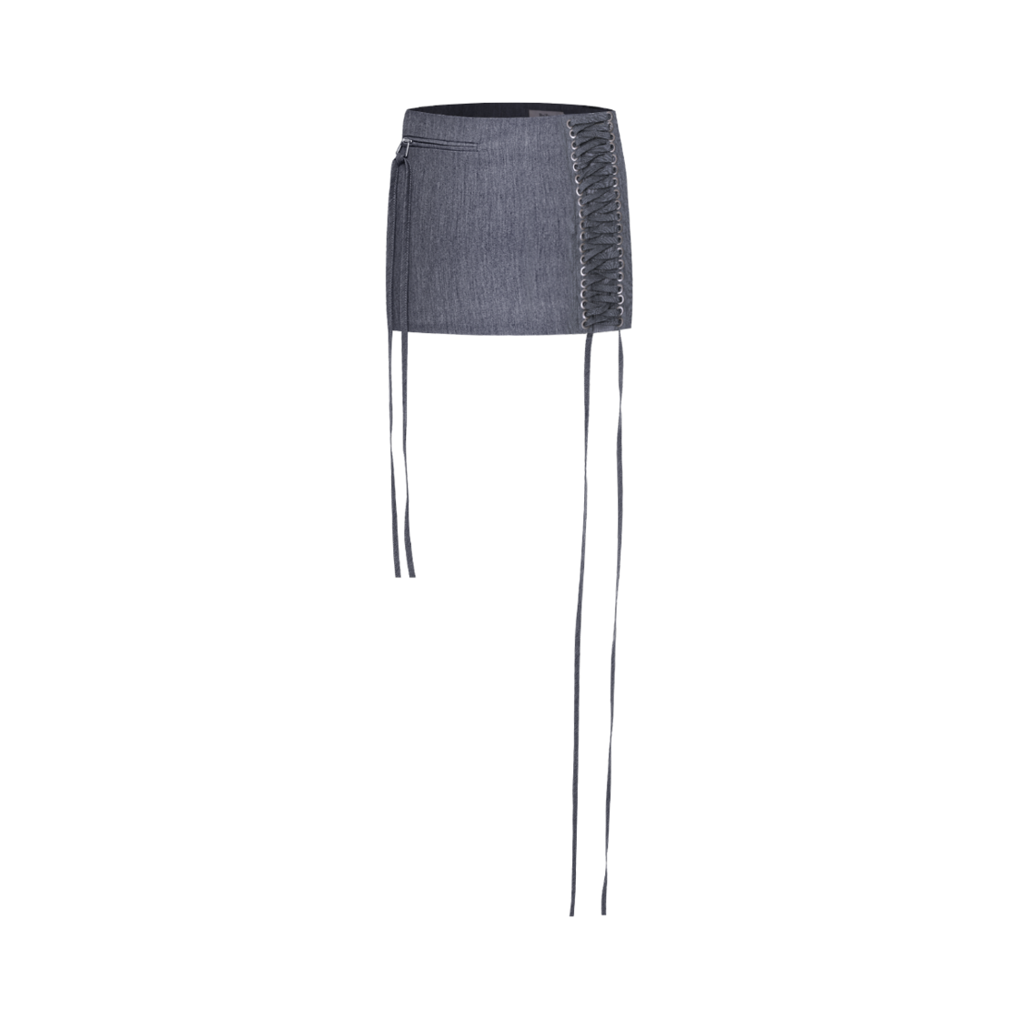 BN25SSSK01 Bnfrom eyelet lace-up mini skirt Gray