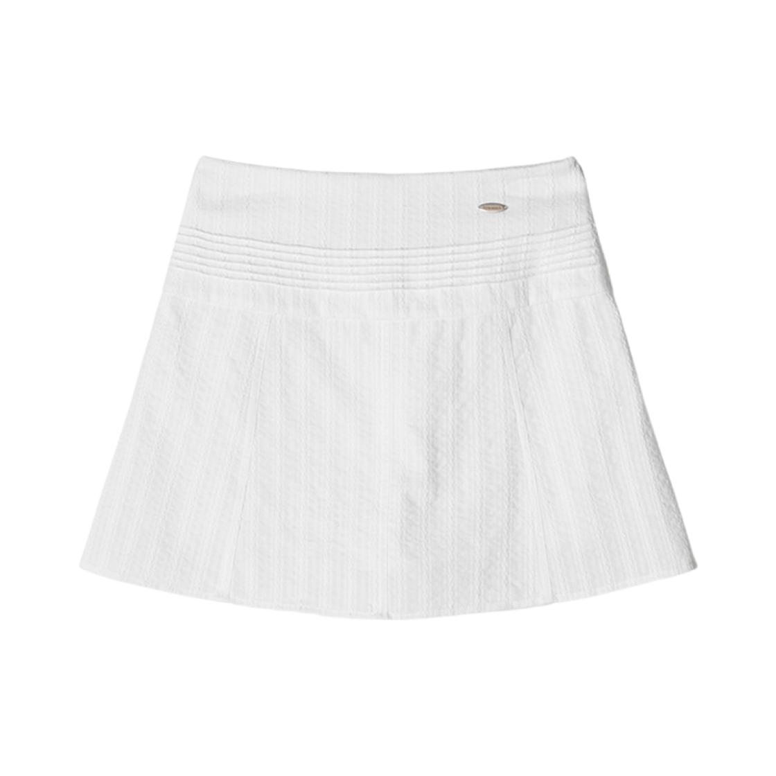 - (W) Aviemuah Cotton Pintuck Skirt White
