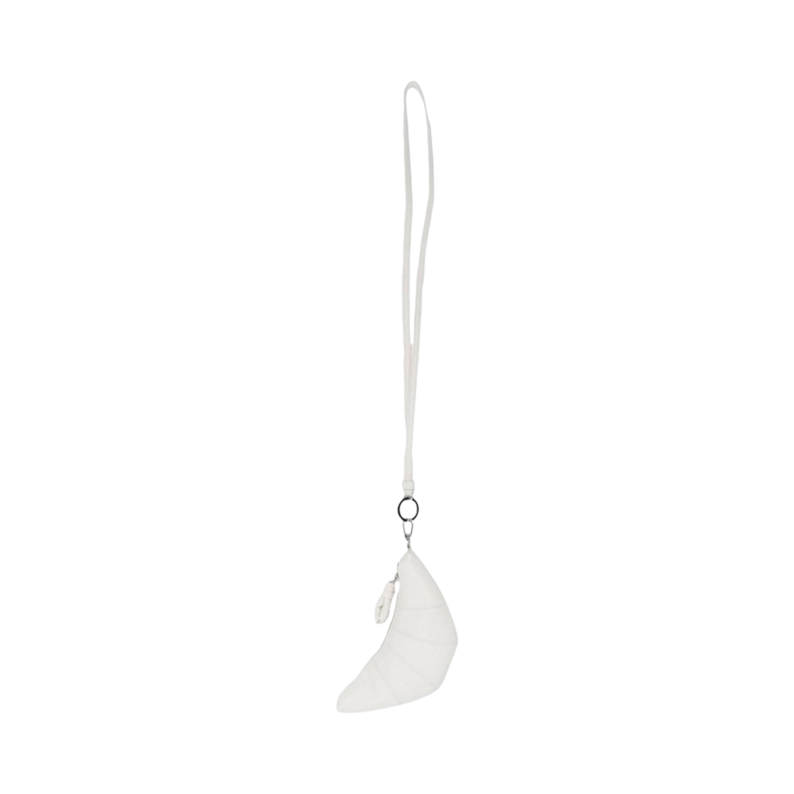 SL0017-LL0018-001 Lemaire Croissant Coin Purse Necklace Soft Grained Leather Chalk