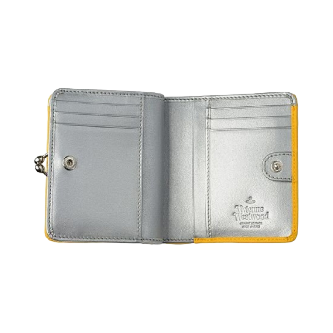 비비안 웨스트우드 사피아노 레더 프레임 포켓 지갑 옐로우(Vivienne Westwood Saffiano Leather Wallet with Frame Pocket Yellow) - 2