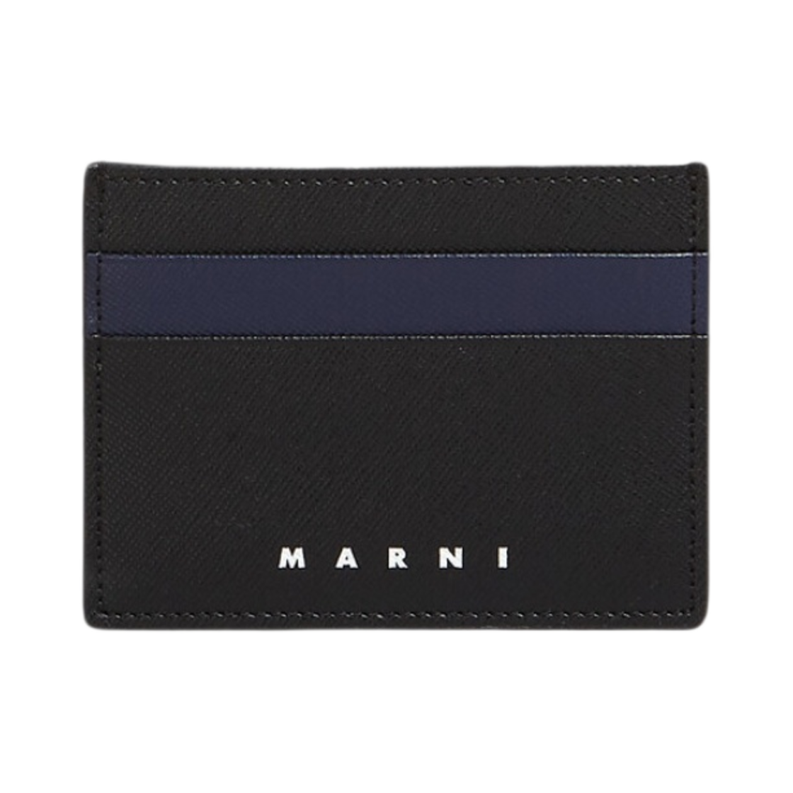 마르니 사피아노 레더 카드 케이스 블랙 블루블랙(Marni Saffiano Leather Card Case Black Blublack) - 1