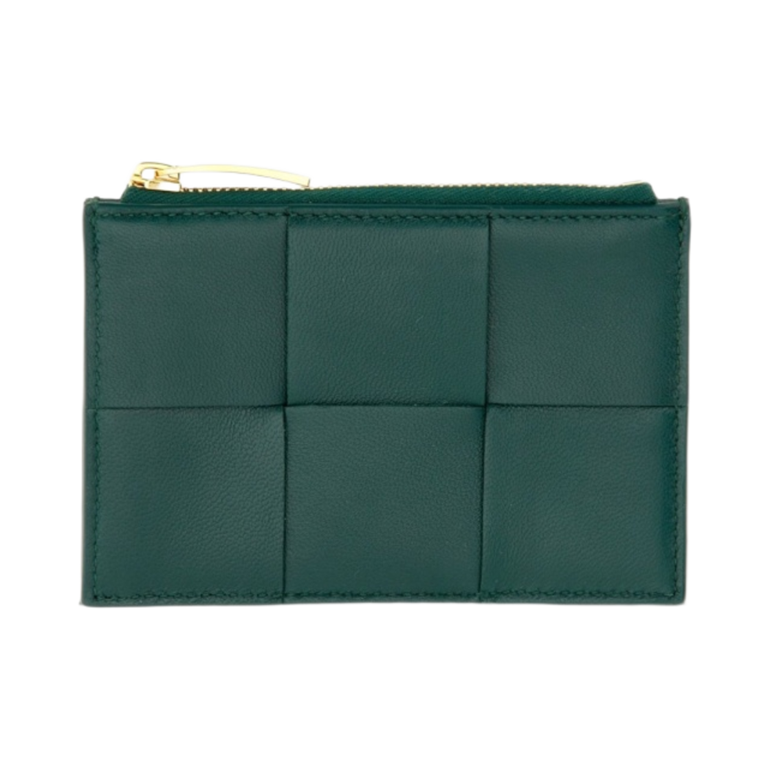 765460VCQC43049 Bottega Veneta Cassette Zippered Card Case Emerald Green