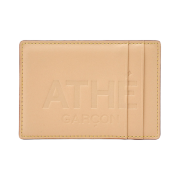 Athe garcon Leather Magnetic Card Holder Beige