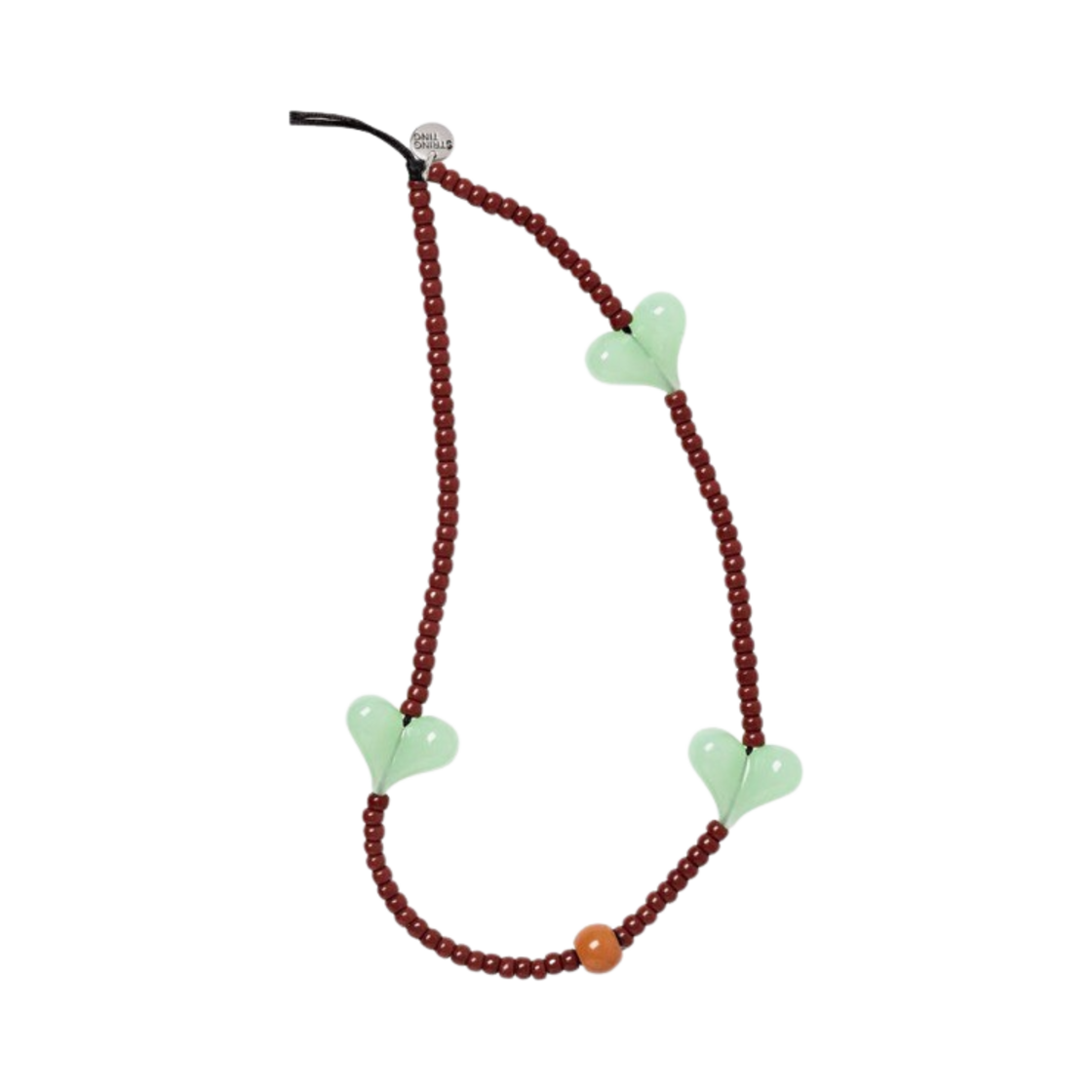 스트링 팅 브라운 스웨이드 제이드 트러플 러브 하트 리스틀릿 폰 스트랩(String Ting Brown Suede Jade Truffle Love Heart Wristlet Phone Strap)