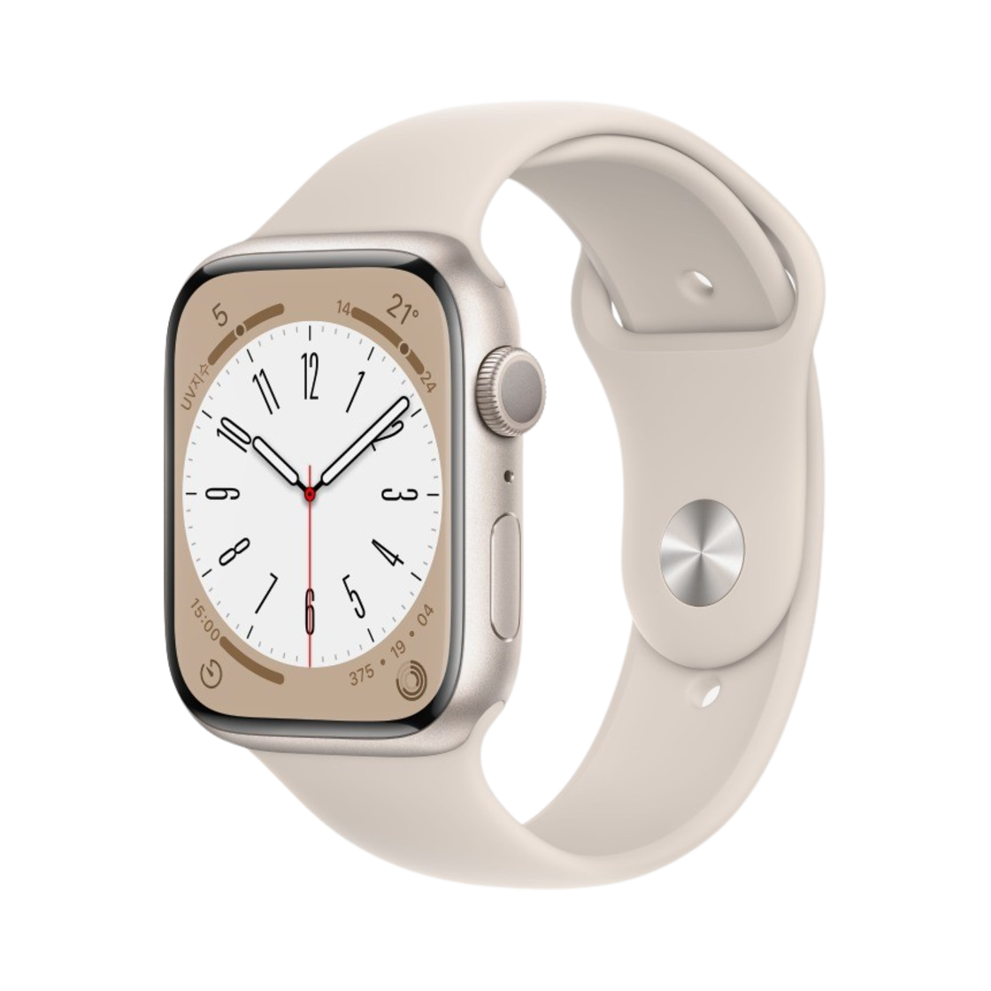 애플 워치 8 45mm GPS 스타라이트 알루미늄 케이스 스포츠 밴드 스타라이트 (국내 정식 발매 제품)(Apple Watch Series 8 45mm GPS Starlight Aluminium Case with Sport Band Starlight (Korean Ver.))