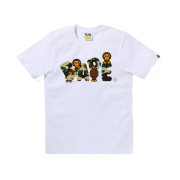 (W) BAPE 1st Camo Milo Bape Logo T-Shirt Black Green