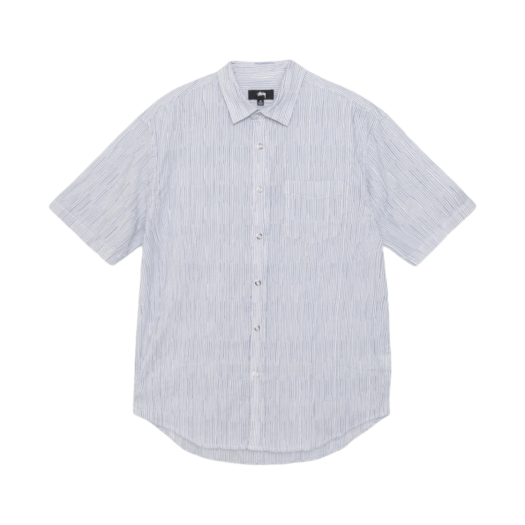 Stussy Wavy Striped Short Sleeve Shirt Blue