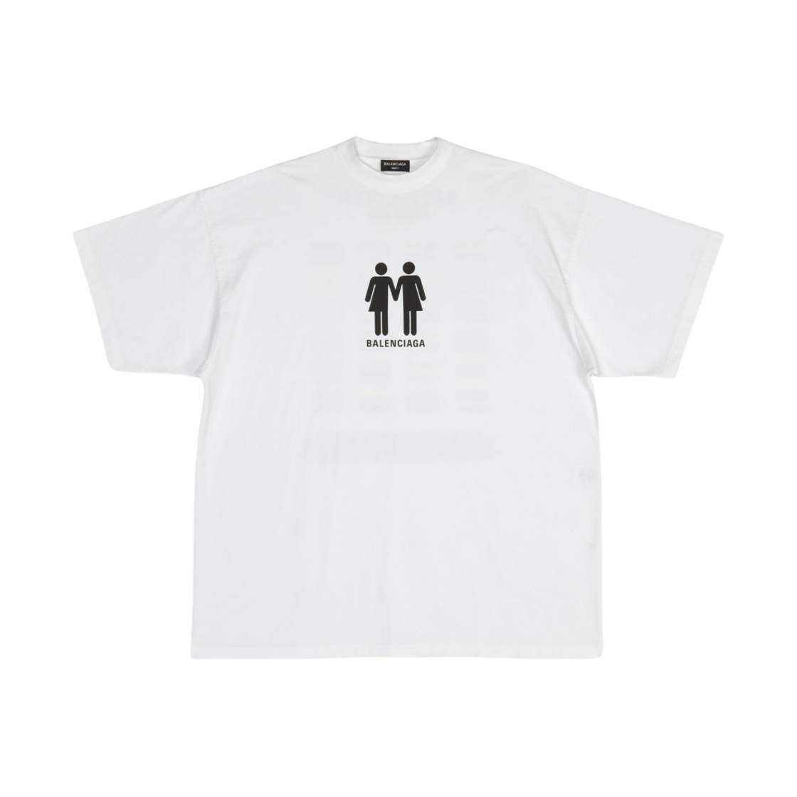 발렌시아가 프라이드 22 오버사이즈 티셔츠 화이트 블랙(Balenciaga Pride 22 Oversized T-Shirt White Black) - 1