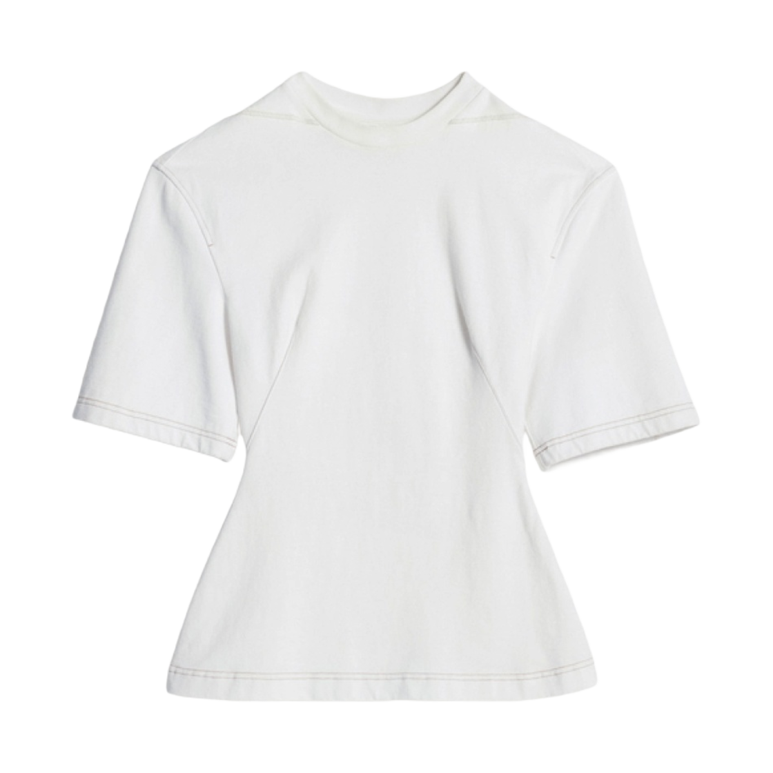 (W) 자크뮈스 르 티셔츠 카미사 와이드 숄더 티셔츠 화이트((W) Jacquemus Le T-Shirt Camisa Wide Shoulder T-Shirt White) - 1