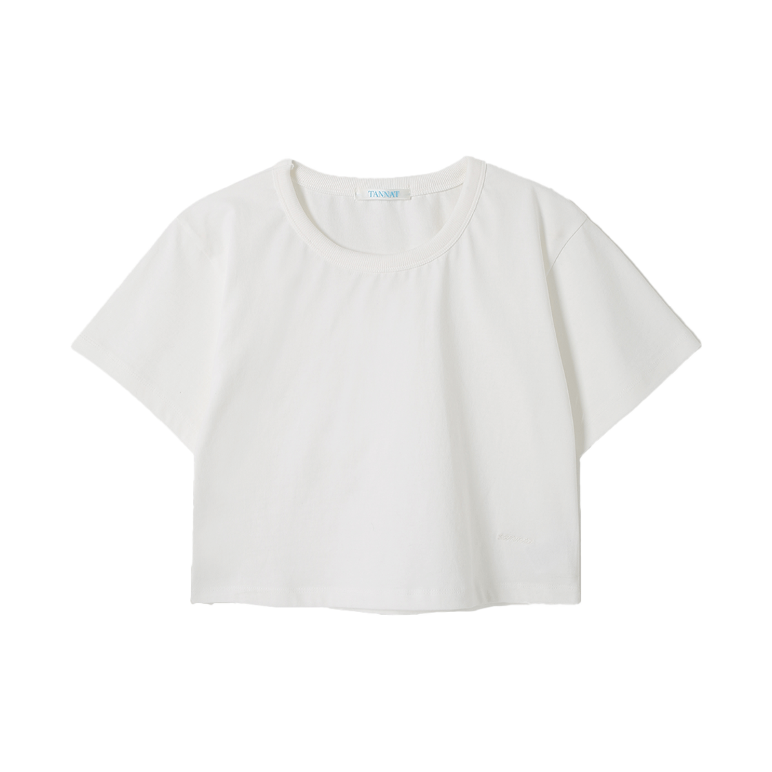 P0000BTQ Tannat T/T Embroidery Crop T-Shirt White