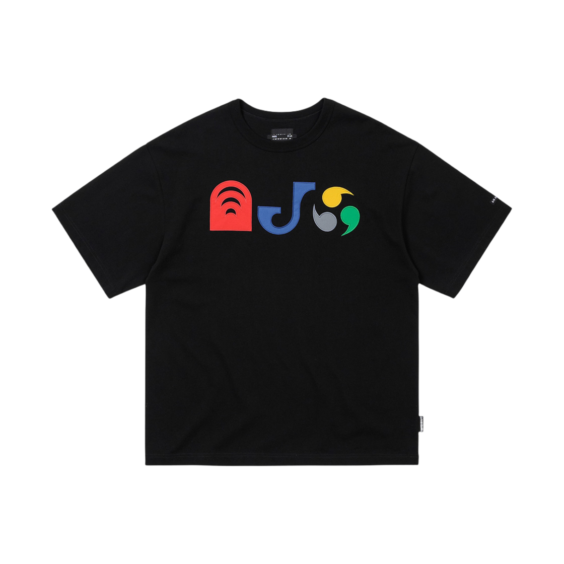 아조바이아조 PBA 아조 피토그램 나일론 아플리케 티셔츠 블랙