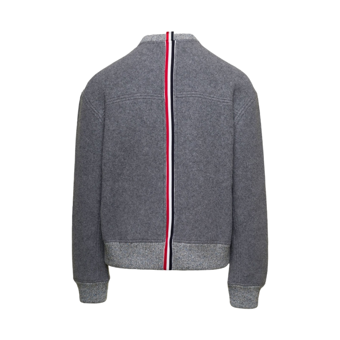 톰브라운 울 플리스 스트라이프 크루넥 스웨트셔츠 라이트 그레이(Thom Browne Wool Fleece Striped Crew Neck Sweatshirt Light Grey) - 2