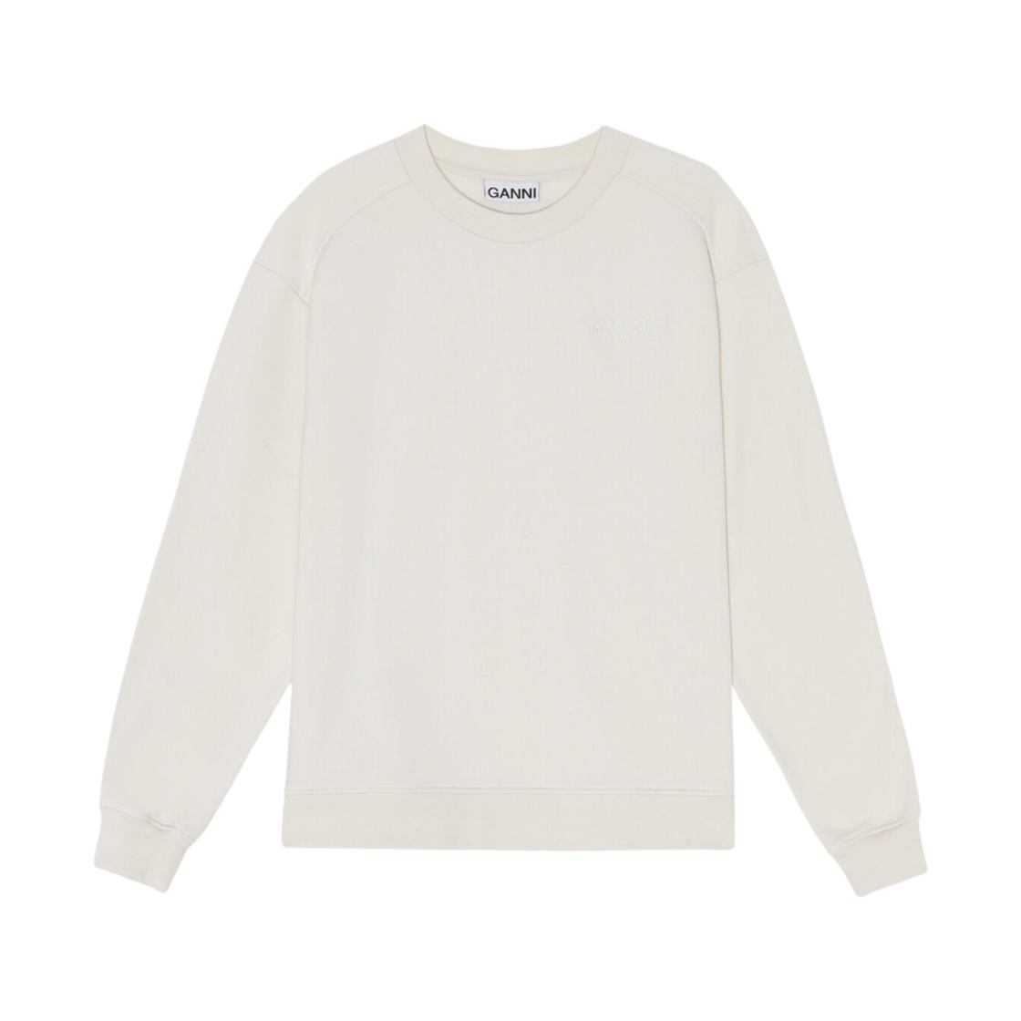(W) 가니 풀오버 스웨트셔츠 에그렛((W) Ganni Pullover Sweatshirt Egret) - 1