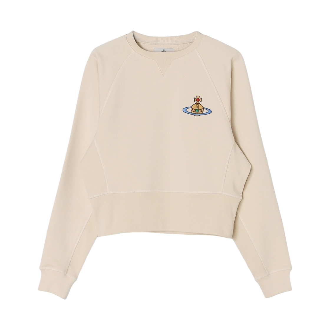 1I010001-J0006-P402 (W) Vivienne Westwood Big Logo Athletic Sweatshirt Cream