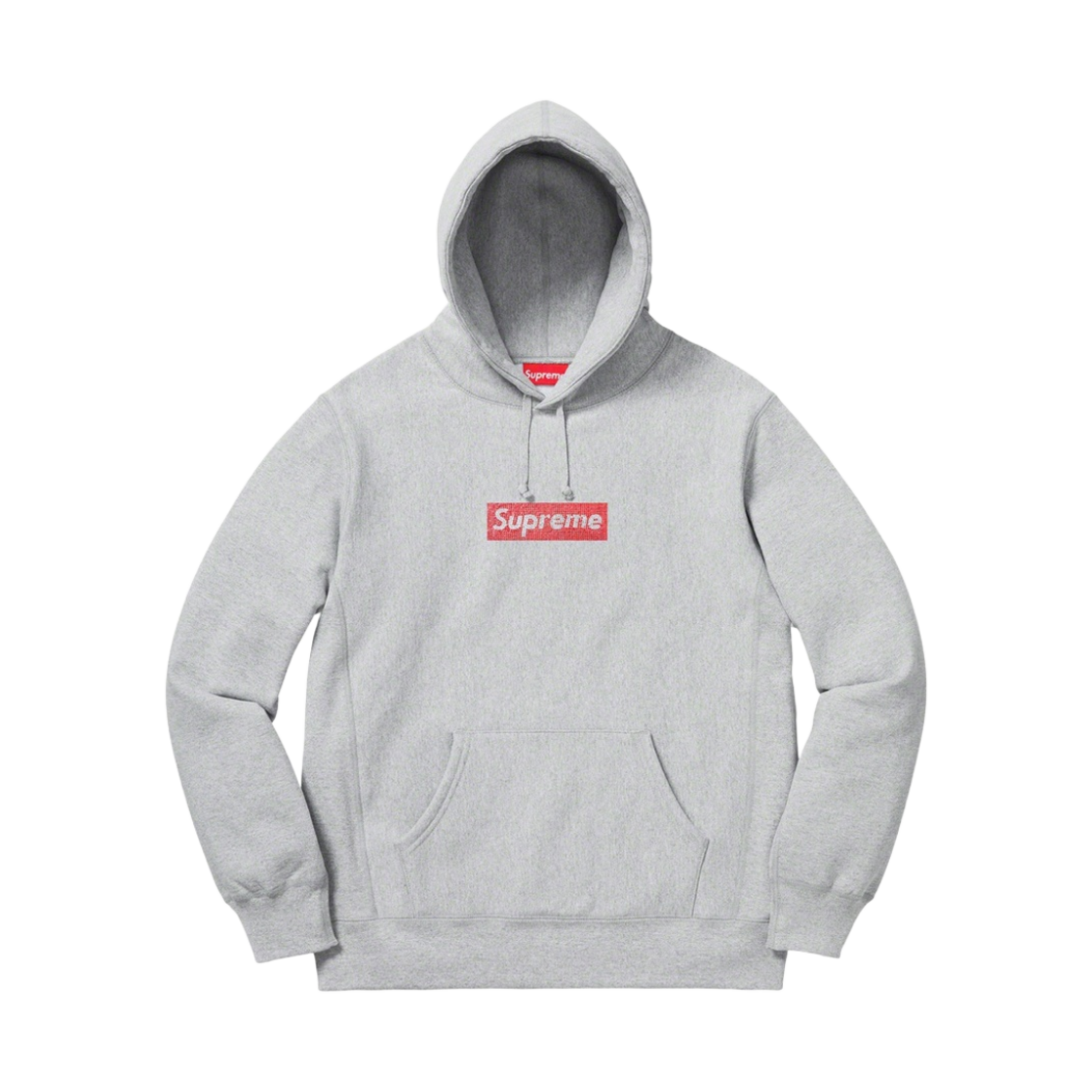 슈프림 스와로브스키 박스로고 후드 스웨트셔츠 헤더 그레이 - 19SS(Supreme Swarovski Box Logo Hooded Sweatshirt Heather Grey - 19SS) - 1