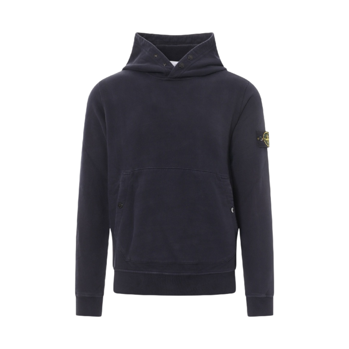 791561720-V0020 Stone Island 61720 Brushed Cotton Fleece Garment Dyed Crewneck Hooded Sweatshirt Navy Blue - 23FW