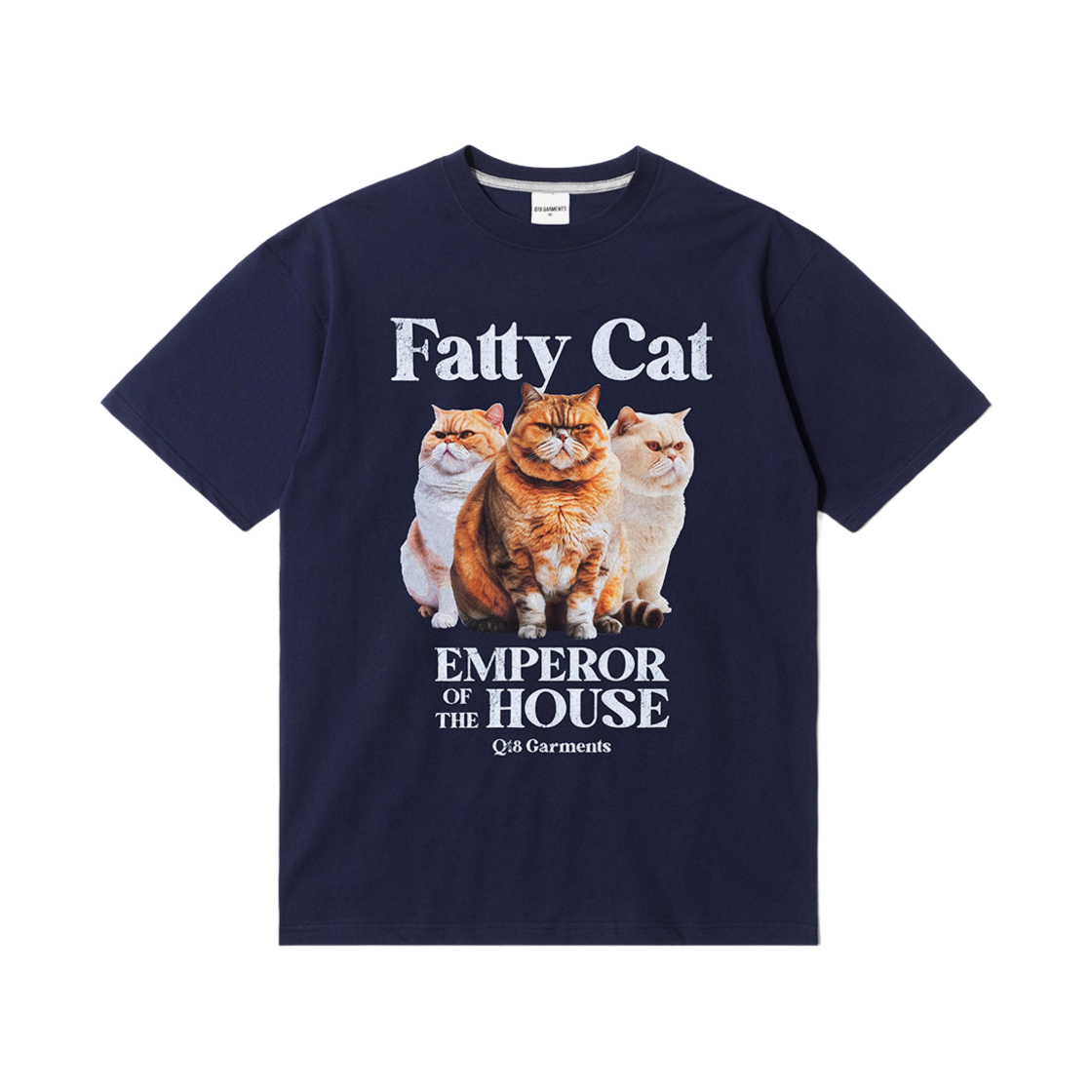 Q4MMTS005NAY QT8 GARMENTS Fatty Cat Tee Navy